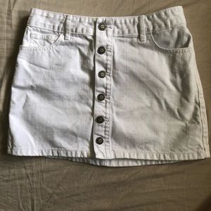 Hollister White A-line Denim Skirt